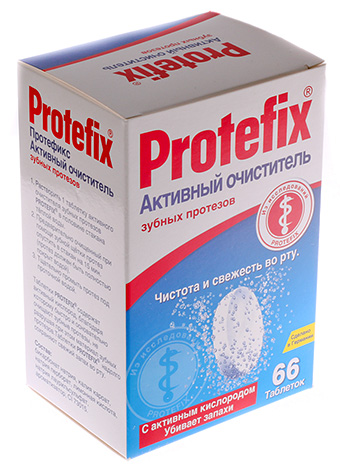 Comprimés Protefix pour le nettoyage des prothèses dentaires.